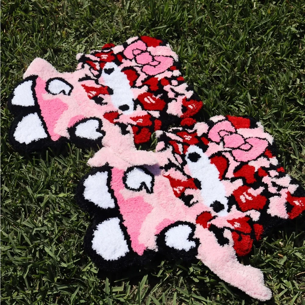 Pink and Red Heart-Shaped Knitted Accessories